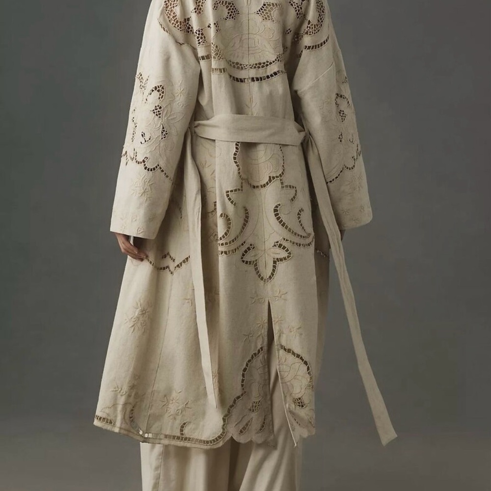 Anthropologie Avec Les Filles Cream Trench Coat - Picture 3 of 3